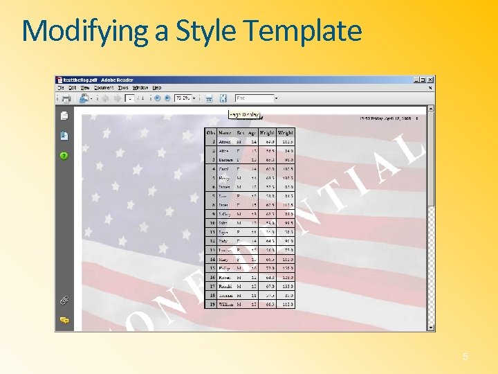 Modifying a Style Template 5 