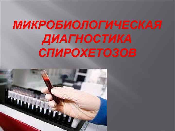 МИКРОБИОЛОГИЧЕСКАЯ ДИАГНОСТИКА СПИРОХЕТОЗОВ 