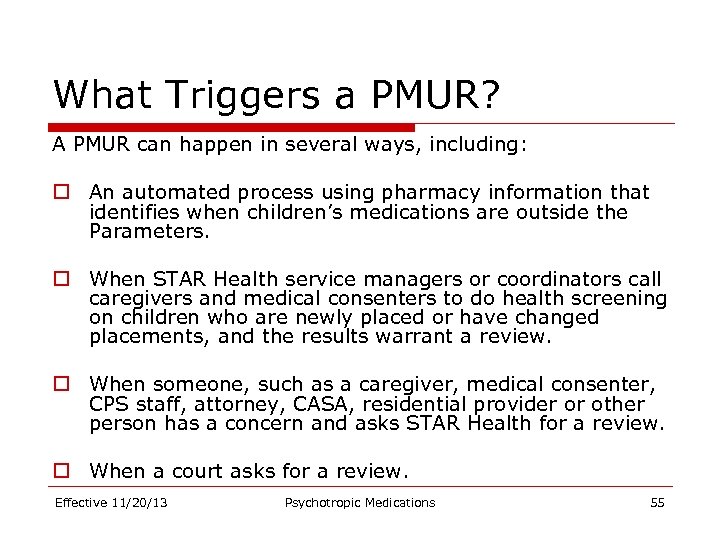 What Triggers a PMUR? A PMUR can happen in several ways, including: o An