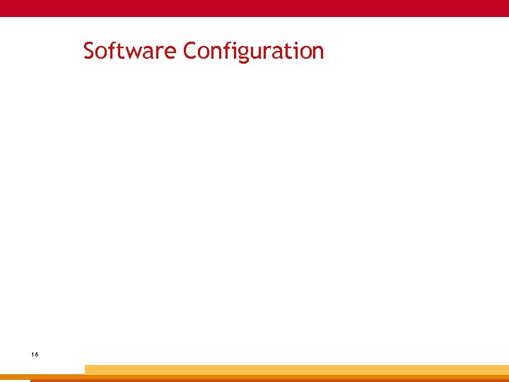 Software Configuration 16 