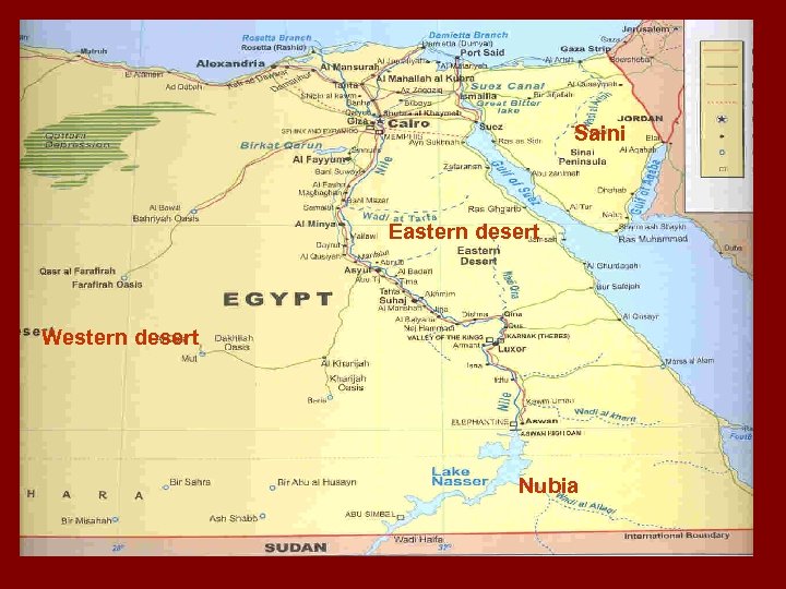 Saini Eastern desert Western desert Nubia 