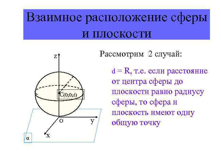 Презентация на тему взаимное расположение сферы и прямой