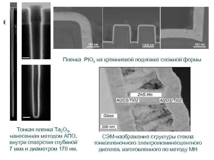 Пленка Pt. Ox на кремниевой подложке сложной формы Тонкая пленка Ta 2 O 5,