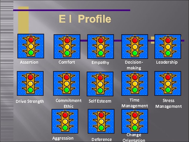 E I Profile Assertion Drive Strength Comfort Commitment Ethic Aggression Empathy Decisionmaking Self Esteem