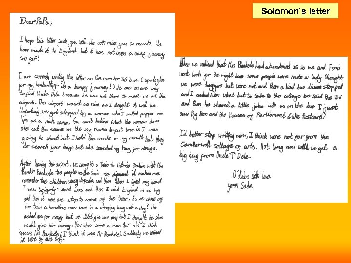 Solomon’s letter 