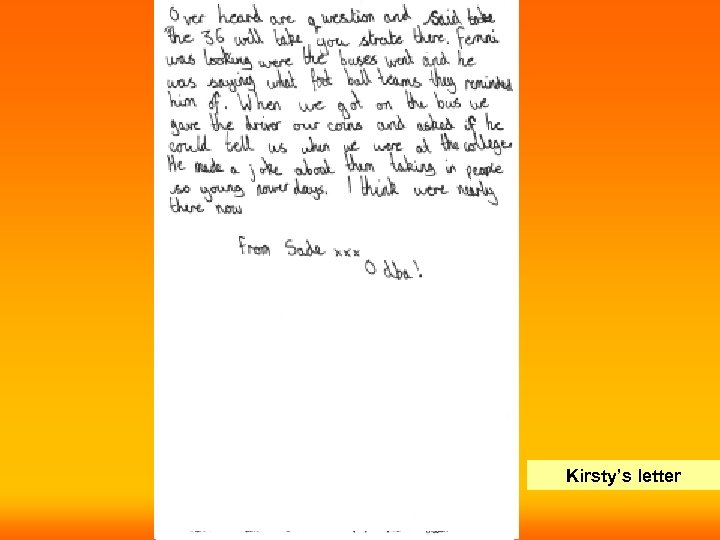 Kirsty’s letter 