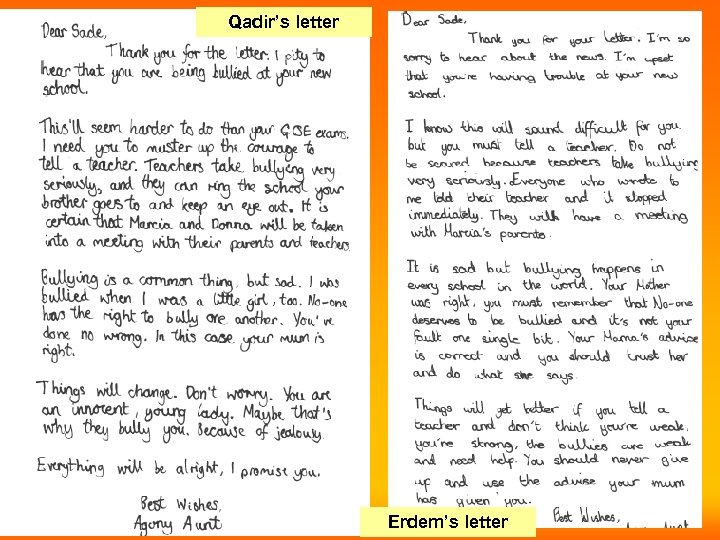 Qadir’s letter Erdem’s letter 