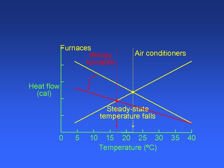 Furnaces Wimpy furnaces Air conditioners Heat flow (cal) Steady-state temperature falls 0 5 10