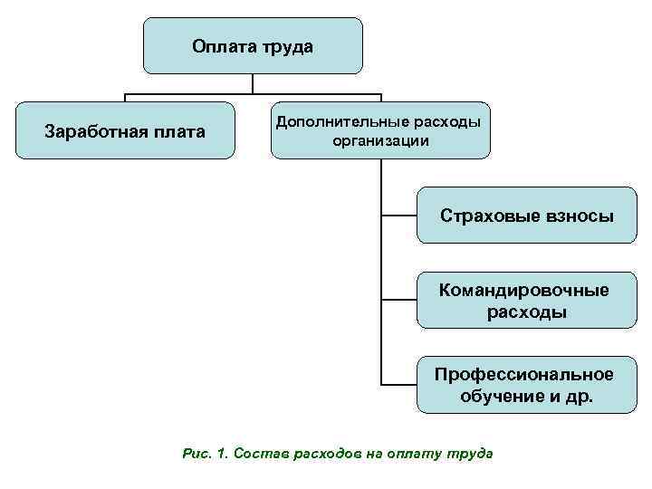 Оплата труда Заработная плата Дополнительные расходы организации Страховые взносы Командировочные расходы Профессиональное обучение и