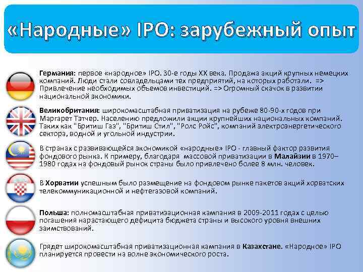  «Народные» IPO: зарубежный опыт Германия: первое «народное» IPO. 30 -е годы XX века.
