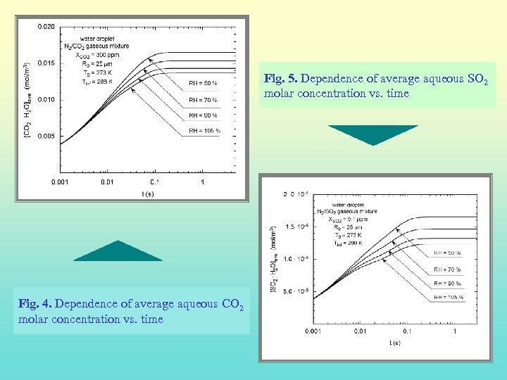 Fig. 5. Dependence of average aqueous SO 2 molar concentration vs. time Fig. 4.