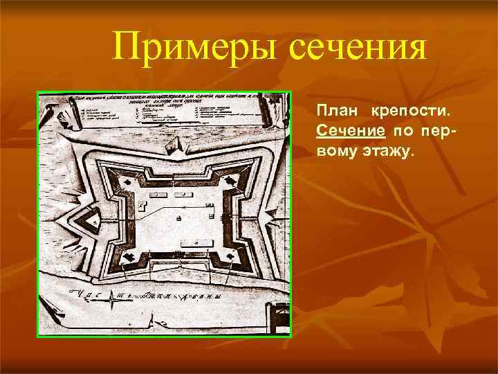 Примеры сечения План крепости. Сечение по первому этажу. 