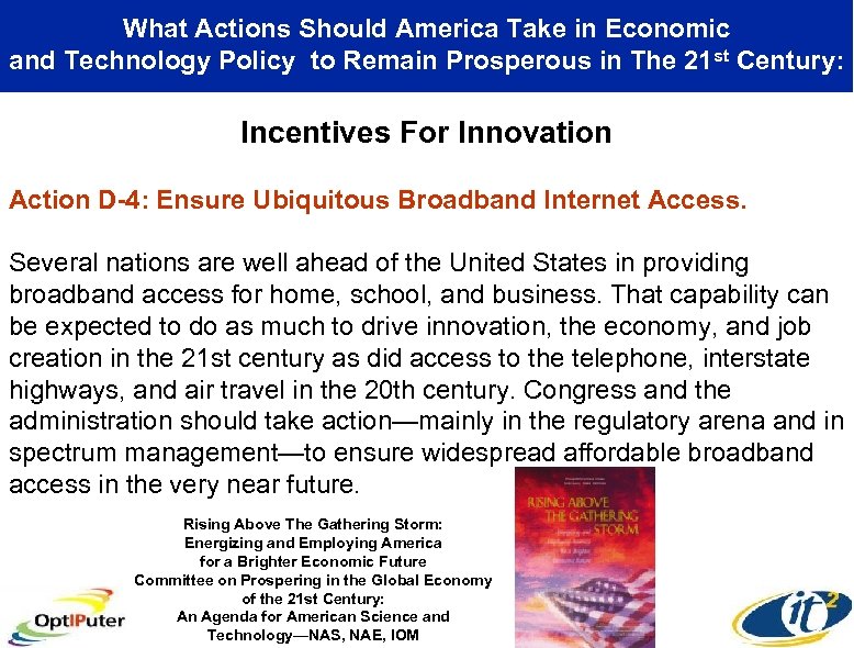 What Actions Should America Take in Economic and Technology Policy to Remain Prosperous in