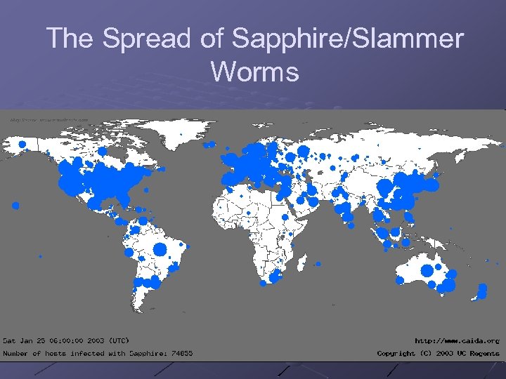 The Spread of Sapphire/Slammer Worms 