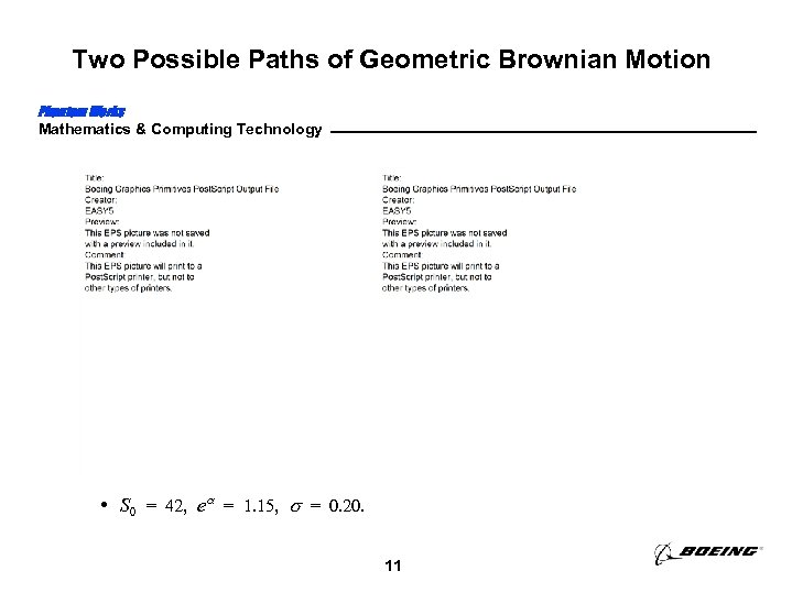 Two Possible Paths of Geometric Brownian Motion Phantom Works Mathematics & Computing Technology •