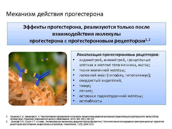 Механизм действия прогестерона Эффекты прогестерона, реализуются только после взаимодействия молекулы прогестерона с прогестероновым рецептором