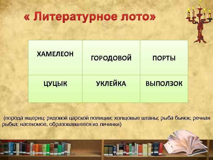 Презентация литературное лото