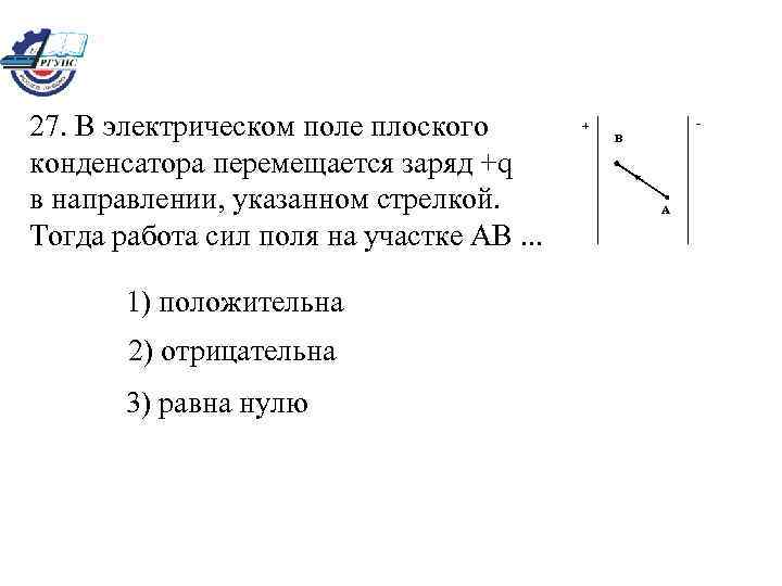 Положительный и отрицательный заряд направление