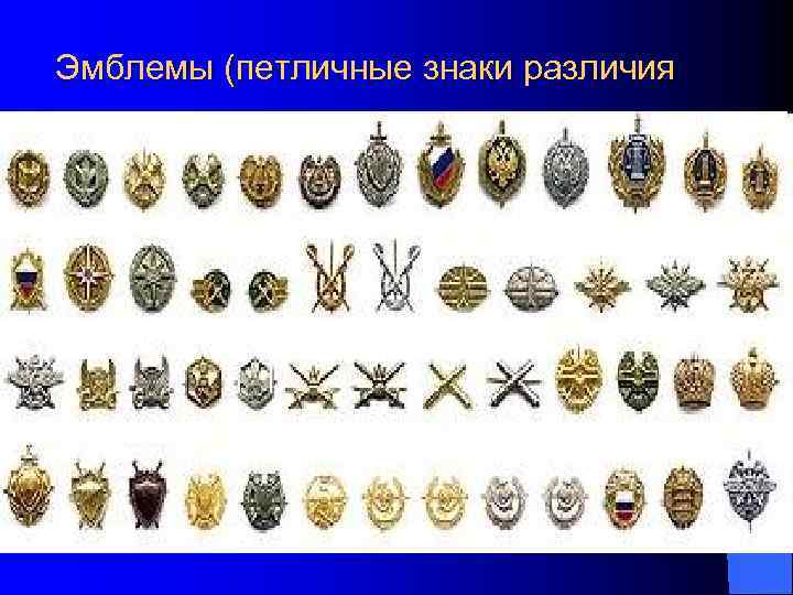 Эмблемы (петличные знаки различия 