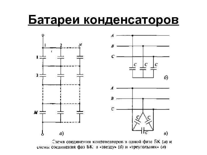 Соединение конденсаторов в батарею физика