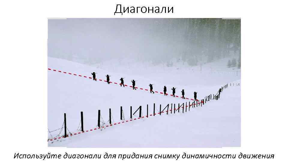 Диагонали Используйте диагонали для придания снимку динамичности движения 
