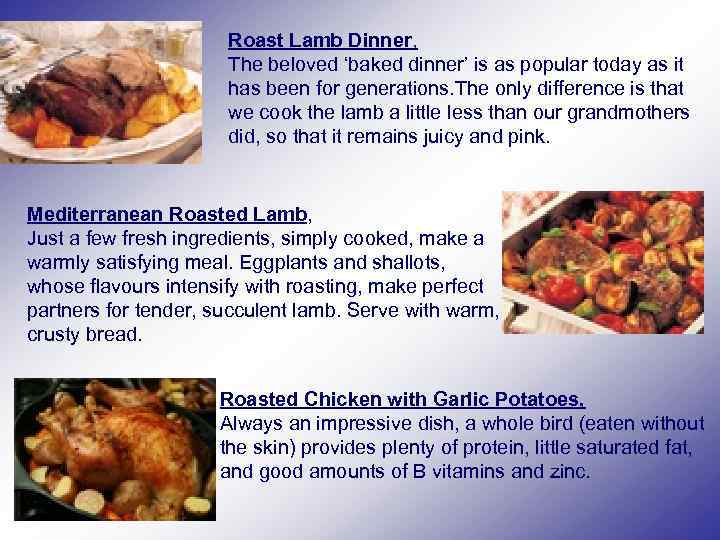 Roast Lamb Dinner, The beloved ‘baked dinner’ is as popular today as it has