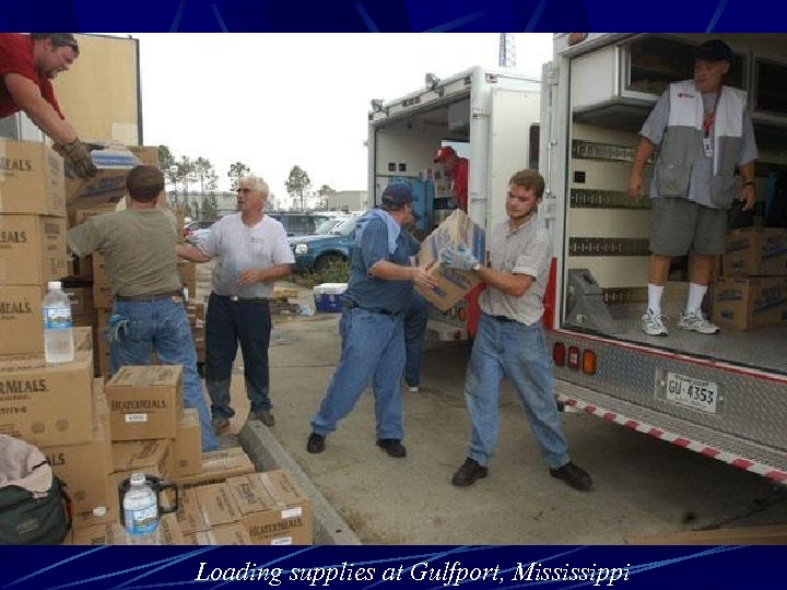 Loading supplies at Gulfport, Mississippi 