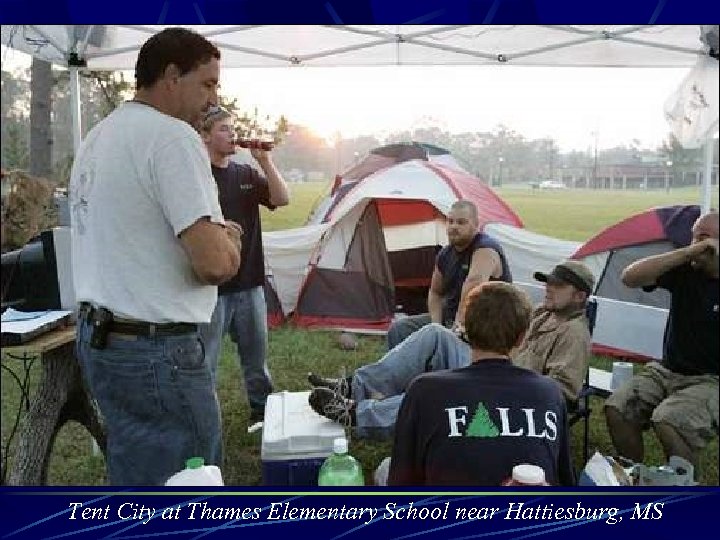 Tent City at Thames Elementary School near Hattiesburg, MS 