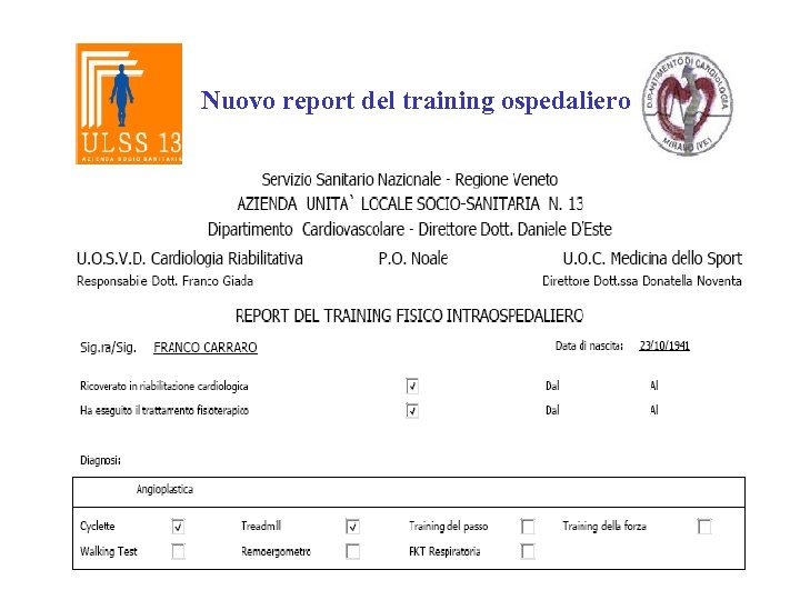 Nuovo report del training ospedaliero 