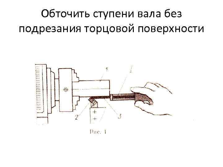 Обточить ступени вала без подрезания торцовой поверхности 