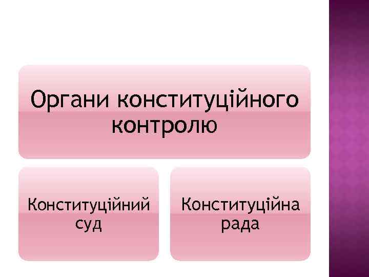 Органи конституційного контролю Конституційний суд Конституційна рада 