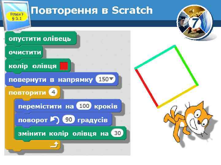 Розділ 3 § 3. 1 Повторення в Scratch 7 