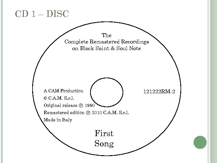 CD 1 – DISC CD 1 – disc The Complete Remastered Recordings on Black