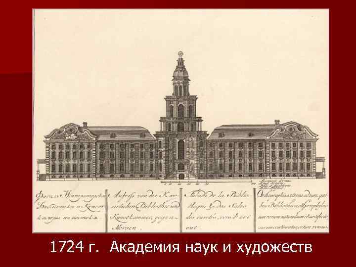 1724 г. Академия наук и художеств 