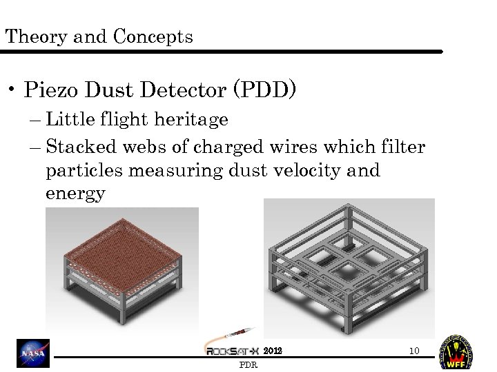 Theory and Concepts • Piezo Dust Detector (PDD) – Little flight heritage – Stacked