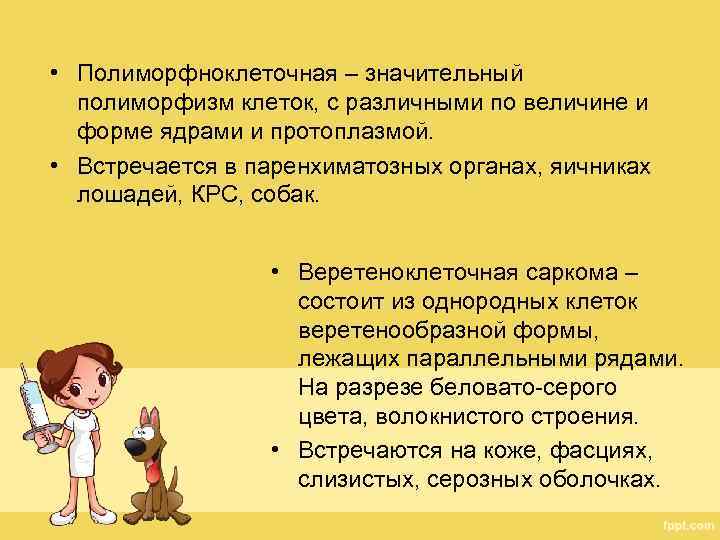  • Полиморфноклеточная – значительный полиморфизм клеток, с различными по величине и форме ядрами