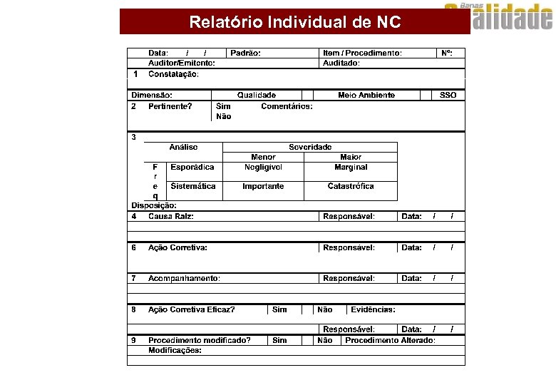 Relatório Individual de NC 