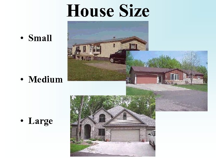 House Size • Small • Medium • Large 
