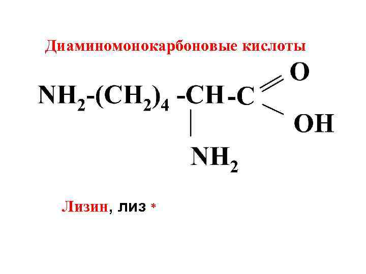 Диаминомонокарбоновые кислоты Лизин, лиз * 