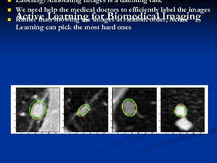 n n n Labeling/Annotating Images is a daunting task We need help the medical