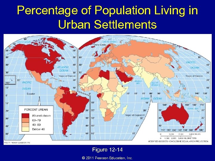 Percentage of Population Living in Urban Settlements Figure 12 -14 © 2011 Pearson Education,