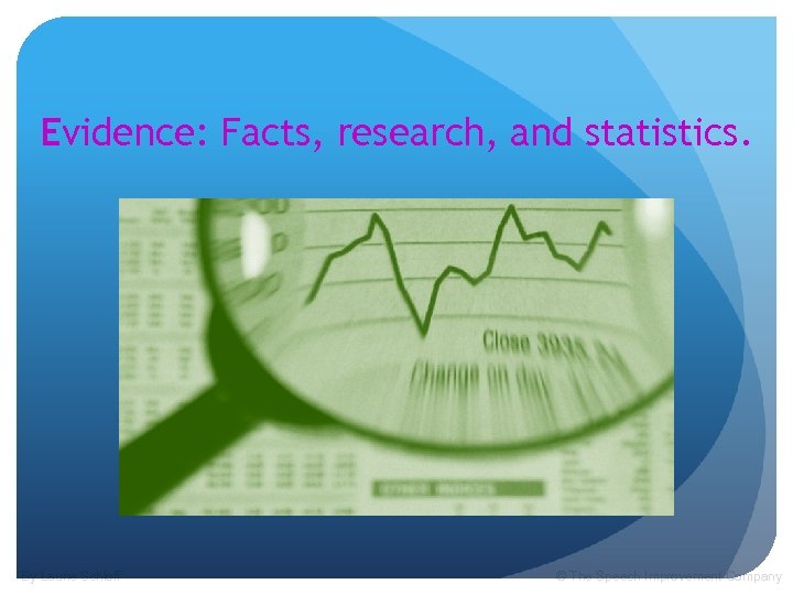 Evidence: Facts, research, and statistics. By Laurie Schloff © The Speech Improvement Company 