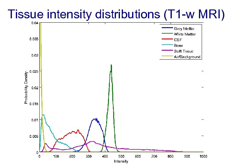 Tissue intensity distributions (T 1 -w MRI) 