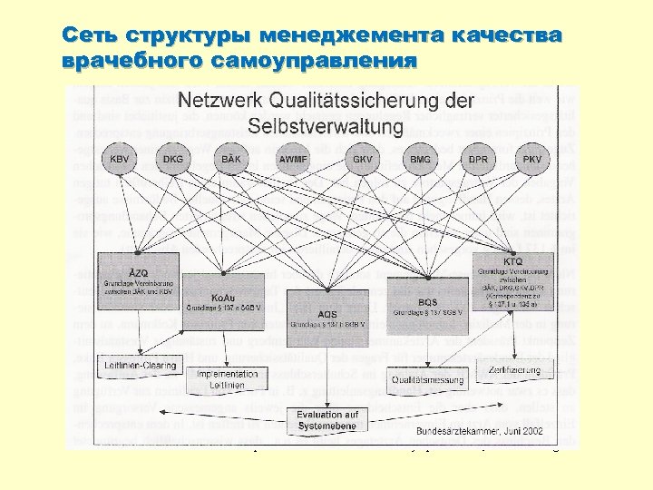 Сеть структуры менеджемента качества врачебного самоуправления Moskau 28. September 2013 Russisch-Deutsches Symposium zur Qualitätssicherung