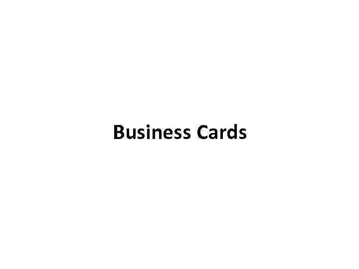 Business Cards 