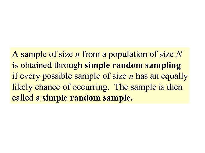 A sample of size n from a population of size N is obtained through