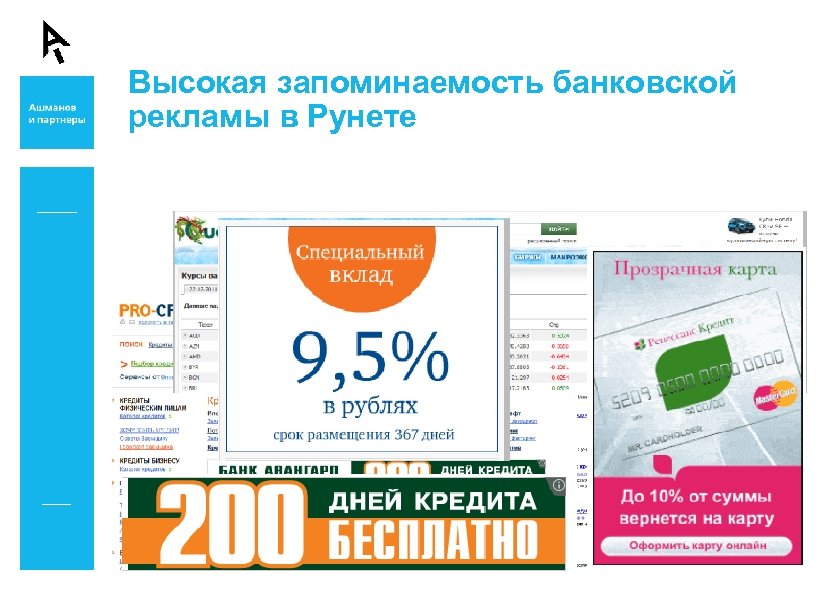 Высокая запоминаемость банковской рекламы в Рунете 