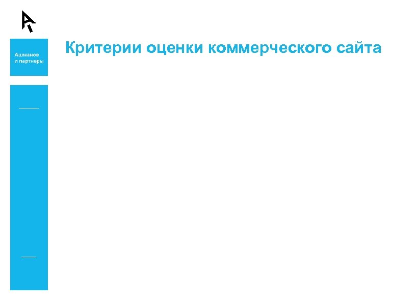 Критерии оценки коммерческого сайта 