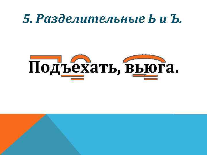 5. Разделительные Ь и Ъ. Подъехать, вьюга. 