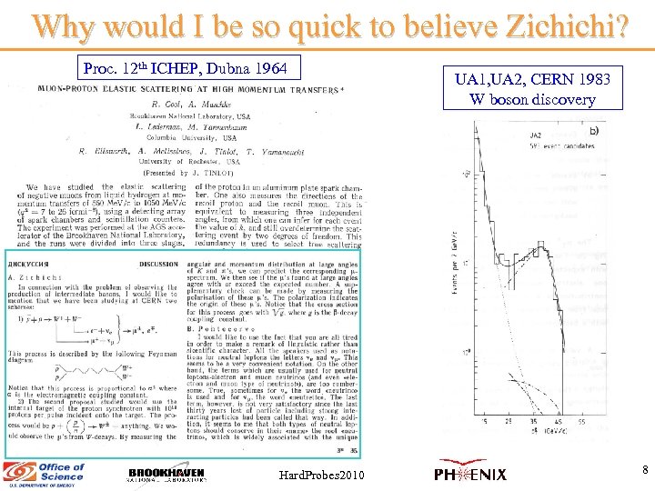 Why would I be so quick to believe Zichichi? Proc. 12 th ICHEP, Dubna